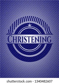 Christening with denim texture
