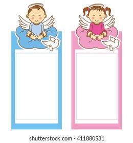 christening girl and boy. space for text