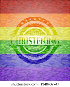 Christening lgbt colors emblem 