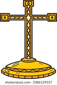 Christian Altar Cross Cartoon Colored Clipart