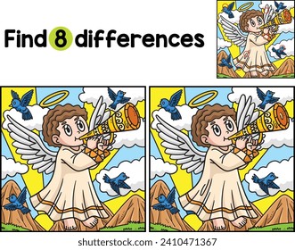 Christian Angel with Trumpet Find The Differences