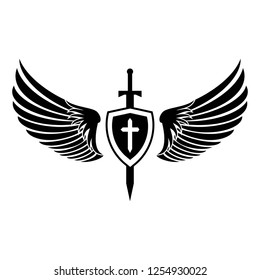 Christian Angelic Wings Tattoo, Logo Highly Customizable