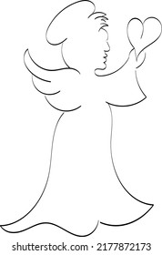 Christian Art. Angel Design for Baptism invitation or use as card, flyer, Poster or T Shirt