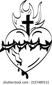 Christian Art. Hand Drawn Religious element. Biblical Illustration for print or use as poster, card, flyer or T Shirt