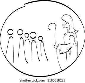 Christian Art. Hand Drawn Religious element. Biblical Illustration for print or use as poster, card, flyer or T Shirt