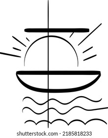 Christian Art. Hand Drawn Religious element. Biblical Illustration for print or use as poster, card, flyer or T Shirt