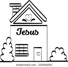 Christian Art. Hand Drawn Religious element. Biblical Illustration for print or use as poster, card, flyer or T Shirt