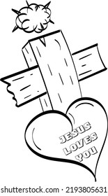 Christian Art. Hand Drawn Religious element. Biblical Illustration for print or use as poster, card, flyer or T Shirt