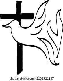 Christian Art. Line art for print or use as poster, card, flyer, Tattoo or T Shirt