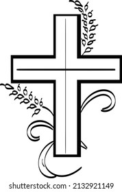 Christian Art. Line art for print or use as poster, card, flyer, Tattoo or T Shirt