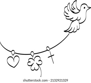 Christian Art. Line art for print or use as poster, card, flyer, Tattoo or T Shirt