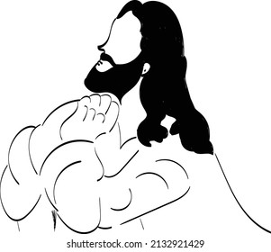 Christian Art. Line art for print or use as poster, card, flyer, Tattoo or T Shirt