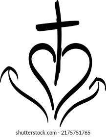 Christian Art. Christian symbol for print or use as poster, card, flyer Tattoo or T Shirt