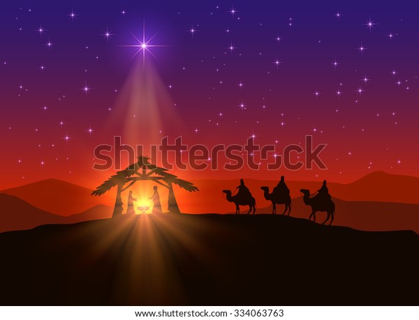 Christian Background Christmas Star Birth Jesus Stock Vector Royalty