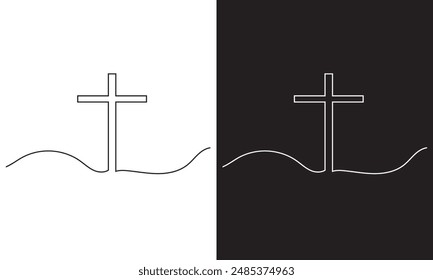 Christian black cross logo and icon design for good friday. vector illustration. EPS 10