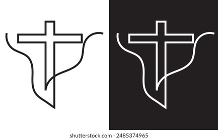 Christian black cross logo and icon design for good friday. vector illustration. EPS 10