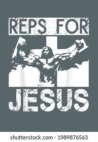 Christian Bodybuilder Gift Jesus Bodybuilding design vector illustration for use in design and print poster canvas