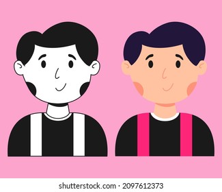 Christian Boy Avatar using vector style. Religion uniform illustration