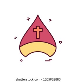 christian cap cross icon vector design