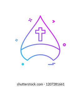 christian cap cross icon vector design