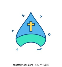 christian cap cross icon vector design