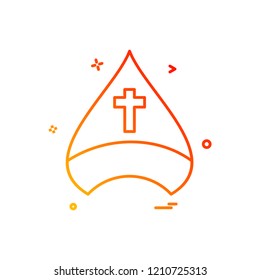 christian cap cross icon vector design