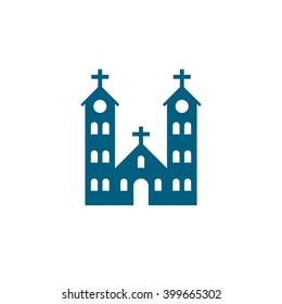 Christian Cathedral Church Vector Icon Blue Stock Vector (Royalty Free ...