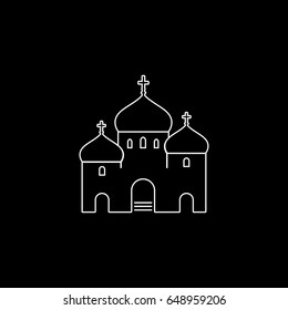 Christian cathedral icon. Vector illustration.,