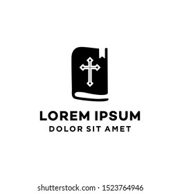 Christian Catholic Bible icon logo vector illustration isolated on white background