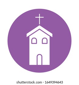 Christian and catholic church block style icon design, Religion culture belief religious faith god spiritual meditation and traditional theme Vector illustration