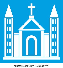 Christian catholic church building icon white