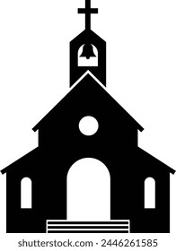 Christian, Catholic Church Silhouette Icon