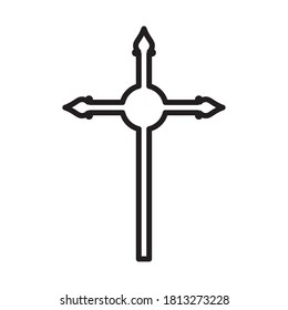 Christian and catholic cross silhouette design, Religion culture belief religious faith god spiritual meditation and traditional theme Vector illustration