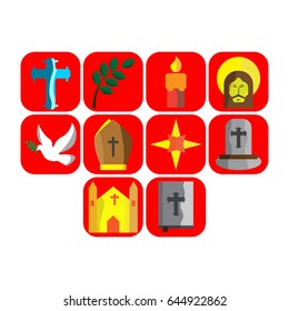 christian and catholic icon set