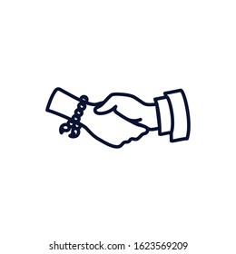 Christian and catholic rosary bracelet design, Religion culture belief religious faith god spiritual meditation and traditional theme Vector illustration