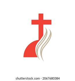 christian cemetery logo illustration design