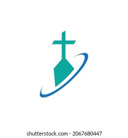 christian cemetery logo illustration design