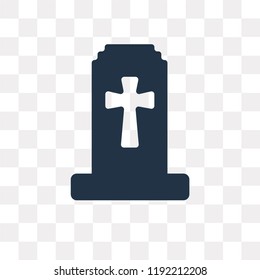 Christian Cemetery vector icon isolated on transparent background, Christian Cemetery transparency concept can be used web and mobile