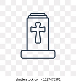 Christian Cemetery vector outline icon isolated on transparent background, high quality linear Christian Cemetery transparency concept can be used web and mobile
