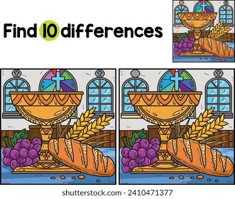 Christian Chalice and Bread Find The Differences