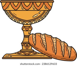Christian Chalice and Bread of Life Clipart