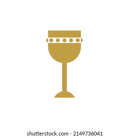 Christian chalice golden icon. Holy Week. Vector illustration, flat design