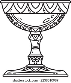 Christian Chalice Of Wine Isolated Coloring Page 