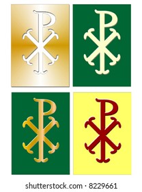 Christian Chi Rho symbol (for Christ) in different colors