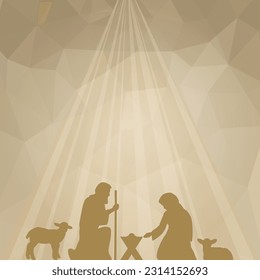 A Christian Christmas background featuring the nativity and room for adding text.