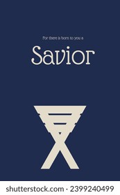 Christian christmas greeting card. For there is born to you a savior.