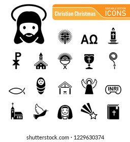 Christian Christmas - Modern & Editable Icons