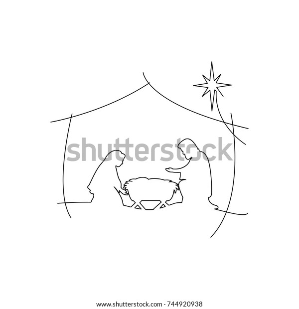 Christian Christmas Nativity Scene Baby Jesus Stock Vector (Royalty ...