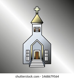 Christian Church Building gradient vector icon.