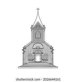Christian church building Symbol vector illustration